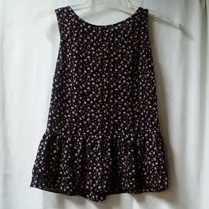 LOFT Black Peplum Tank Top Sleeveless